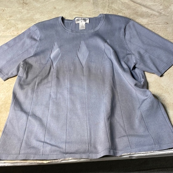 Pendleton light blue grayish short sleeve sweater size L - Picture 1 of 6